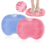 2Pcs Fußbad Scrubber,Liwein Foot Massage Scrubber Duschfußreiniger Silikon Fußbad Matte Fußmassagematte für Die Dusche für Fuß Zurück Körper Reinigen Entspannung und Detox Fußbad Scrubber