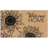HANSE HOME Fußmatte »Kokos Braided Flower Welcome Home«, rechteckig, Kokos, Schmutzfangmatte, Outdoor, Rutschfest, Innen, Kokosmatte, Flur, beige