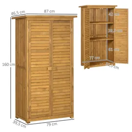 Outsunny Gartenschrank 0,87 x 0,47 m Natur