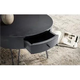 Wohnling Couchtisch Schwarz Mangoholz 60 x 60 x 43 cm