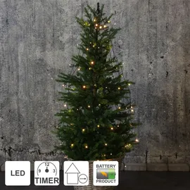 Star Trading LED Baummantel Lichterkette ,Akku', 2er-Set, warmweiß, batteriebetrieben, 140cm - Schwarz