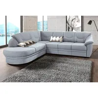 Ecksofa SIT & MORE "Savoni L-Form", grau (hellgrau), B:267cm H:90cm T:206cm, NaturLEDER (echtes Rindsleder) in Sitz und Rücken. Korpus in passendem Kunstleder SOFTLUX bezogen;Luxus-Microfaser (100% Polyester);Struktur ( 100% Polyester);Luxus-Microfaser ALTARA NUBUCK (100% Polyester), Sofas, Ecksofa, wahlweise mit Bettfunktion
