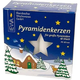 Ebersbacher Kerzenfabrik GmbH Pyramidenkerzen 18/100 weiss 17x100 mm 18 Stück
