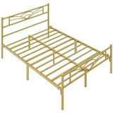 Yaheetech - Bettrahmen Metallbett Gästebett Bettgestell aus Metall, Modern Jugendbett mit Lattenrost, für Schlafzimmer Gästezimmer 140 x 200 cm,