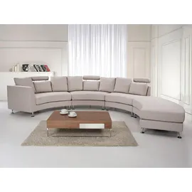 Beliani Halbrundes Sofa ROTUNDE Stoff Beige 7-Sitzer