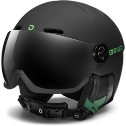 BRIKO Ski- und Snowboardhelm TEIDE VIRSOR - Hr., A0I grey shark/green eucalyptus (S (52-55 cm))