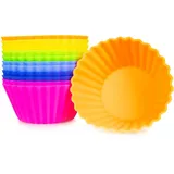 PhoneNatic - 12x XXL Cupcake-Förmchen in 6 verschiedenen Farben - Silikon große Muffin-Formen Backform, 9 cm