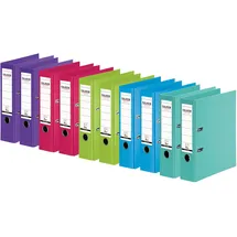 Falken Chromocolor Premium-Ordner DIN A4 80 mm Mint/Pink/Lila/Silber 10 St.