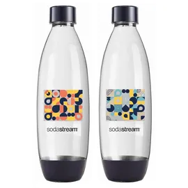 Sodastream Flasche 2X 1L Geometrie Mosaik - Orange, Gelb, Blau