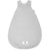 Julius Zöllner Babyschlafsack Musselin 2,5 TOG, Gr. 50/56 | 100, Baumwollmusselin | Oeko-TEX Standard 100 | grau,