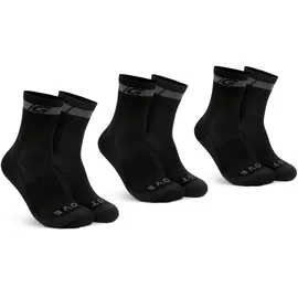 GripGrab Wool Fahrradsocken 3er Set Schwarz 41-44