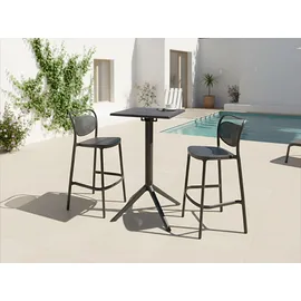 Beliani Bartisch 60 x 60 x 111 cm Schwarz