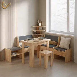 livinity® Esszimmer-Eckbank, Tiberio, Goldkraft Eiche, 120 x 120 cm