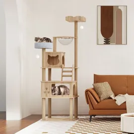 Mondeer Kratzbaum 60 x 50 x 184 cm hellbraun