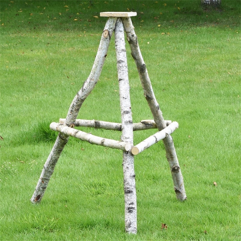 VOSS.garden Vogelhausständer aus Birkenholz leicht, standfest, 100cm