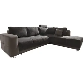 Jockenhöfer Places of Style Ecksofa, mit Bettfunktion, Bettkasten und Federkern, wahlweise mit 1 oder 3 Kopfstützen, Ottomane links oder rechts montierbar, braun