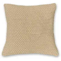 Wometo Kissenbezug Strick 45x45 beige - Reißverschluss Oeko-TEX Sofakissen