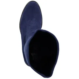 CAPRICE Damen Stiefel ohne Absatz Kniehoch Vegan, Blau