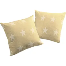 Wirth Dekokissen Crayon, Kissenhülle ohne Füllung, 2 Stück goldfarben 40 cm x 40 cm