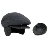 Ardorion Herren Schirmmütze mit Baumwolle Futter und Ohrenschutz Schiebermütze Winter Frühling Herbst gefütterte Mütze Flatcap - Einheitsgröße