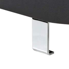 Beliani Ecksofa 5-Sitzer Norrea Kunstleder Schwarz Linksseitig