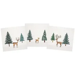 Canvas-Coupon "Hirsche Winter", natur-color
