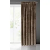 Eurofirany Villa Vorhang Samt Velvet Weich Kräuselband-1 STK. Edel Gardine Dick 290 g/m2 Elegant Glatt Einfarbig Flauschig Modern Klassisch Wohnzimmer Schlafzimmer Lounge, Braun, 140X270cm