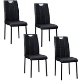 Hti-Living Esszimmerstuhl Denton Kunstleder schwarz 4er Set