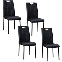 Hti-Living Esszimmerstuhl Denton Kunstleder schwarz 4er Set