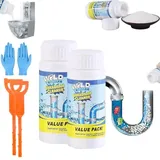 Abflussreiniger, Rohrreiniger, Leistungsstarken Abflussreiniger Für Küche, Bad, Toilette Alle Rohre, Effektiv & Materialschonend Gegen Verstopfungen & Haare (2PCS)
