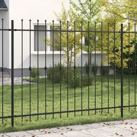 vidaXL Spießzaun 200 x 200 cm Schwarz/Stahl