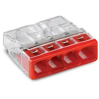 WAGO Verbindungsdosenklemme 4polig Compact 0,5-2,5qmm transp./rot