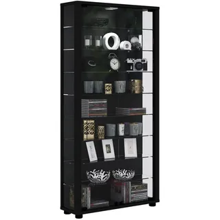 VCM my home Lumo Maxi Vitrine schwarz 8 Fachböden