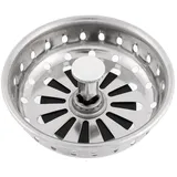 uxcell Spülbecken Müll Waschbecken Sieb 85 mm Durchmesser, Edelstahl, Kunststoff, Schwarz, Silber, Modern, Abfluss Sieb, Kombinierte Materialien, Haushalt & Küche