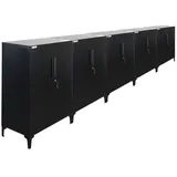 PROREGAL® Mehrzweckschrank MegaDeal 5x Metallschrank ELEPHANT + Beine 90x80x40 2 Ebenen Schwarz schwarz