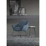 furninova Loungesessel »Egon Quilt Designsessel, Clubsessel,«, bequemer Loungesessel mit attraktiven Nahtbild und Kedernähten blau