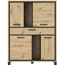 Forte Highboard 120,4 x 161 x 41,5 cm Schwarz