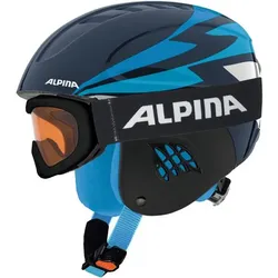 ALPINA Kinder Skihelm "Carat" mit Skibrille "Ruby, Blue, 48
