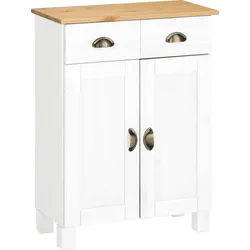 Unterschrank HOME AFFAIRE "Oslo", weiß (weiß, honig), B:60cm H:80cm T:30cm, Massivholz, Schränke