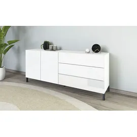 borchardt Möbel Sideboard 152 x 62 x 35 cm Weiß hochglanz