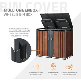ML-Design Mülltonnenbox 4er 264 x 80 x 116,3 cm anthrazit