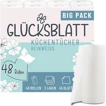 glücksblatt Küchentücher 3-lagig 48 Rollen á 45 Blatt