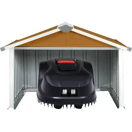 vidaXL Mährobotergarage 92 x 97 x 63 cm Verzinkter Stahl Braun