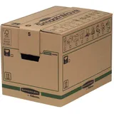 BANKERS BOX SmoothMove Heavy Duty Umzugskarton aus doppelt verstärkter Wellpappe mit Tragegriffen, schneller FastFold Aufbau ohne Klebeband, 37.5 Liter, 30 x 30 x 40.5 cm, 5 Stück