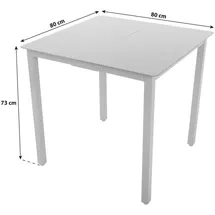 VCM Gartentisch 80 x 80 x 73 cm schwarz