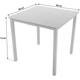 VCM Gartentisch 80 x 80 x 73 cm schwarz