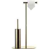 DAZI Toilettenpapierhalter mit WC-Bürste, Edelstahl, ohne Bohren, Gold
