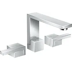 hansgrohe Axor Edge 3-Loch-Waschtischarmatur 46050000 chrom, mit Push-Open Ablaufgarnitur, Ausladung 173mm