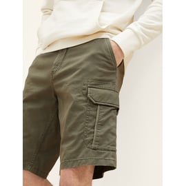 TOM TAILOR Herren Cargo Shorts, grün, Uni, Gr. 30