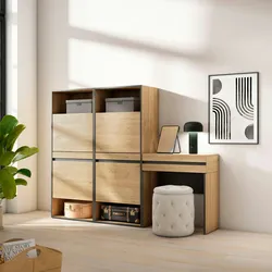 SKRAUT HOME Schuhschrank, Space-Saving Cabinet, 190x35x145 cm, Schlafzimmer, Frisiertisch, Modern Style, Eiche - 458_34